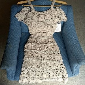 Boston Proper Crochet Off Shoulder Dress